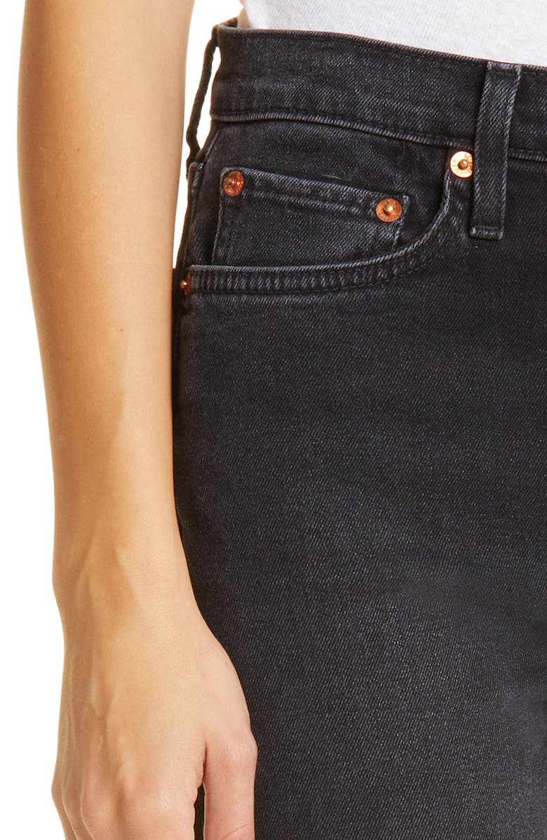 Re/Done '70s Ultra High Waist Raw Hem Stovepipe Jeans, Alternate, color, 