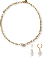 Joey Baby Rhode Paperclip Necklace & Pete Drop Earring Gift Set