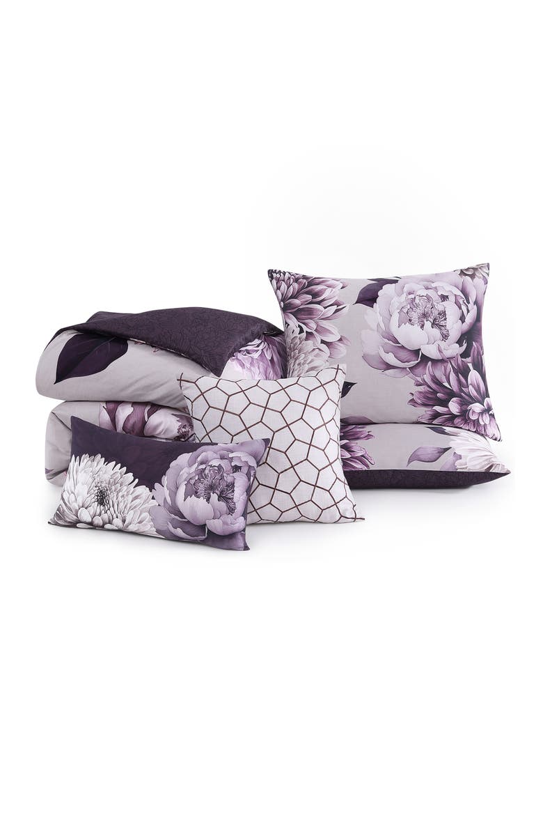 Plum Petal 5-Piece Reversible Comforter Set, Alternate, color, PURPLE