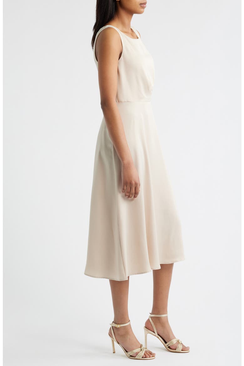 Sleeveless Satin Midi Dress, Alternate, color, CHAMPAGNE