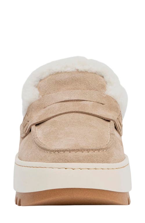 Aquatalia Amata Genuine Shearling Lined Mule In Ecru