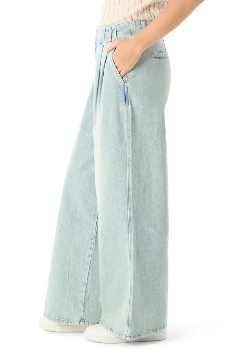 Posey Pleated Wide Leg Jeans, Alternate, color, ARTIC