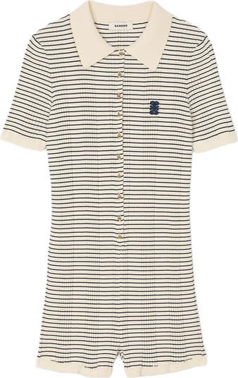 Striped knit playsuit