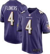 Nike Men's Nike Zay Flowers Purple Baltimore Ravens 2023 NFL Draft First Round Pick Game Jersey
