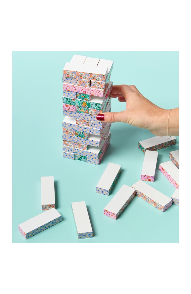 Journey of Something Floral Tumbling Tower, Classic Wooden Blocks Stacking Game, Alternate, color, 