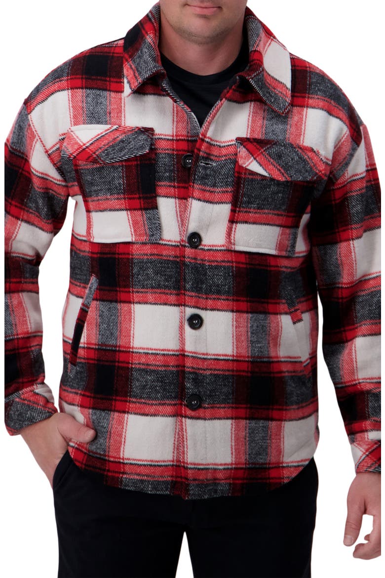 Buffalo Plaid Check Shirt Jacket, Main, color, RED