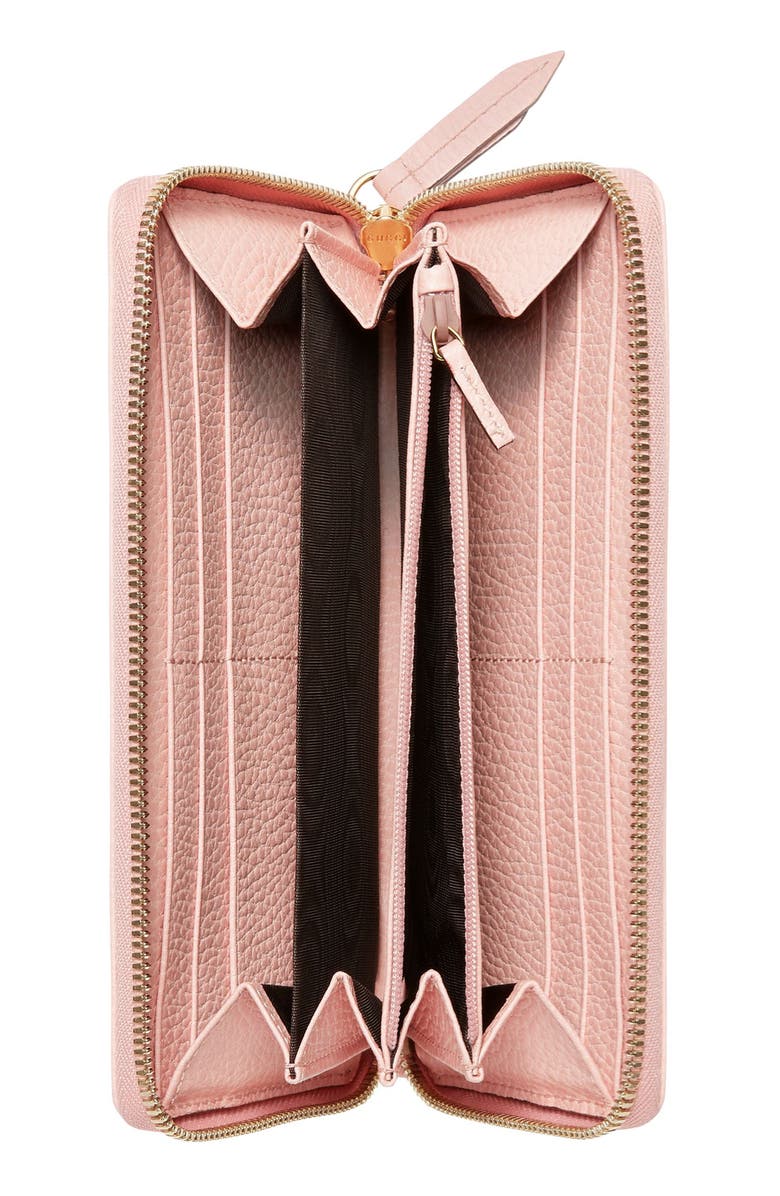 Gucci Petite Leather Zip Around Wallet, Alternate, color, 