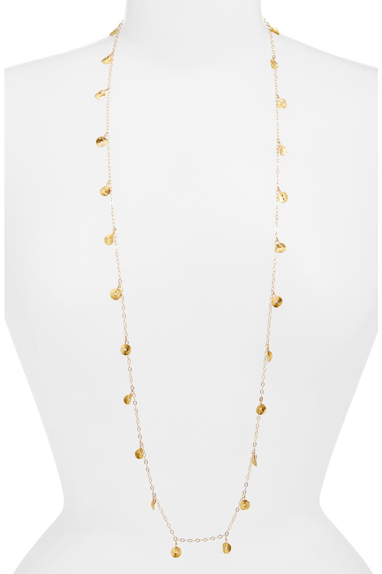 Audrey Disc Station Long Necklace, Alternate, color, GOLD