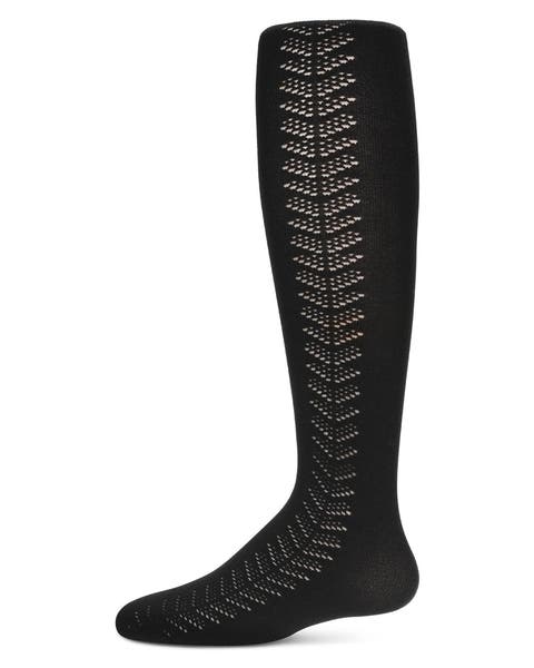 Arrow Flip Stitch Opaque Nylon Tights