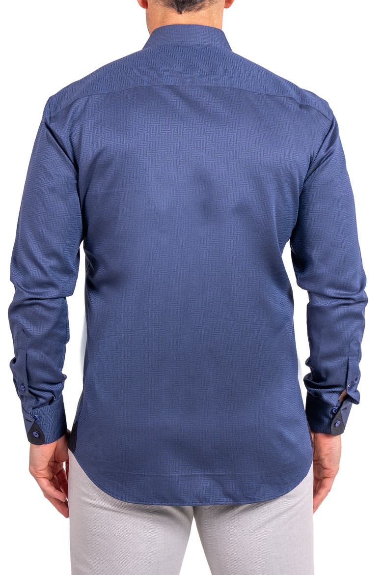 Einstein Ascension Contemporary Fit Button-Up Shirt, Alternate, color, BLUE