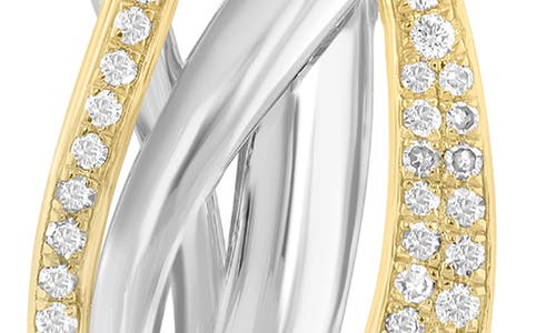 Effy Two-tone Diamond Swirl Pendant Necklace In Metallic