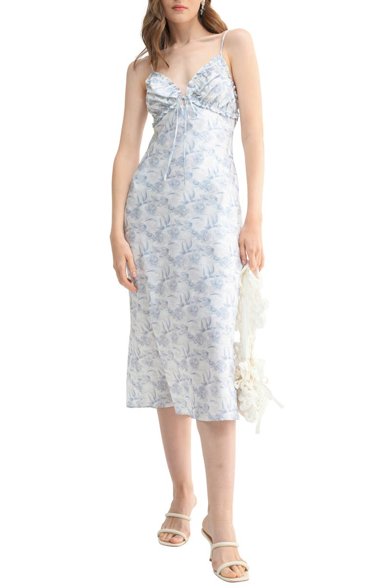 Lush Open Back Midi Dress, Main, color, Blue