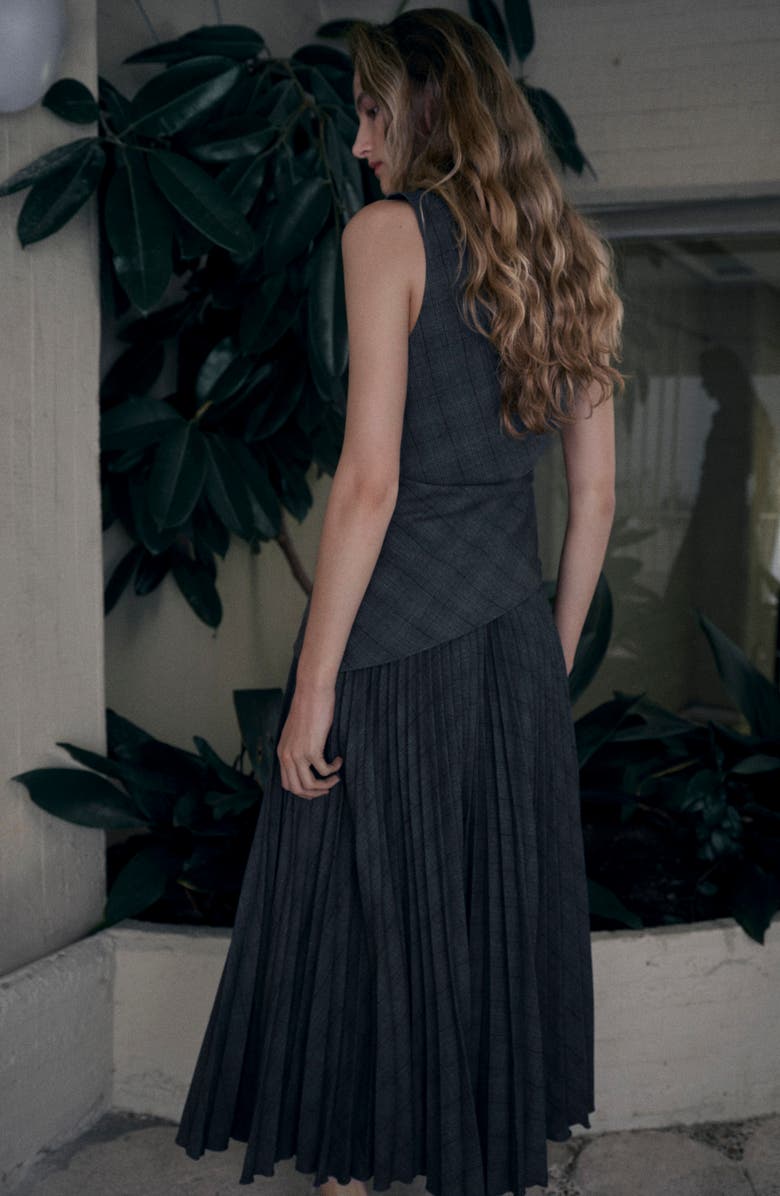 MANGO Asymmetric Check Sleeveless Top, Alternate, color, 