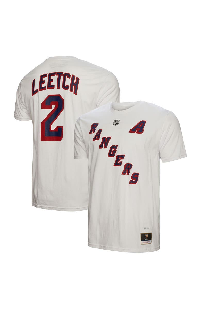 Mitchell & Ness Men's Mitchell & Ness Brian Leetch White New York Rangers Name & Number T-Shirt, Main, color,