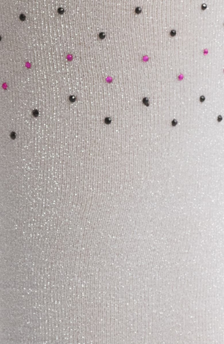 HIGH HEEL JUNGLE Baby Shimmer Crew Socks, Alternate, color, Silver Black