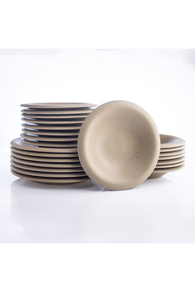 Porto by Stone Lain Aro Stoneware 24-Piece Dinnerware Set, Main, color, Green Matte