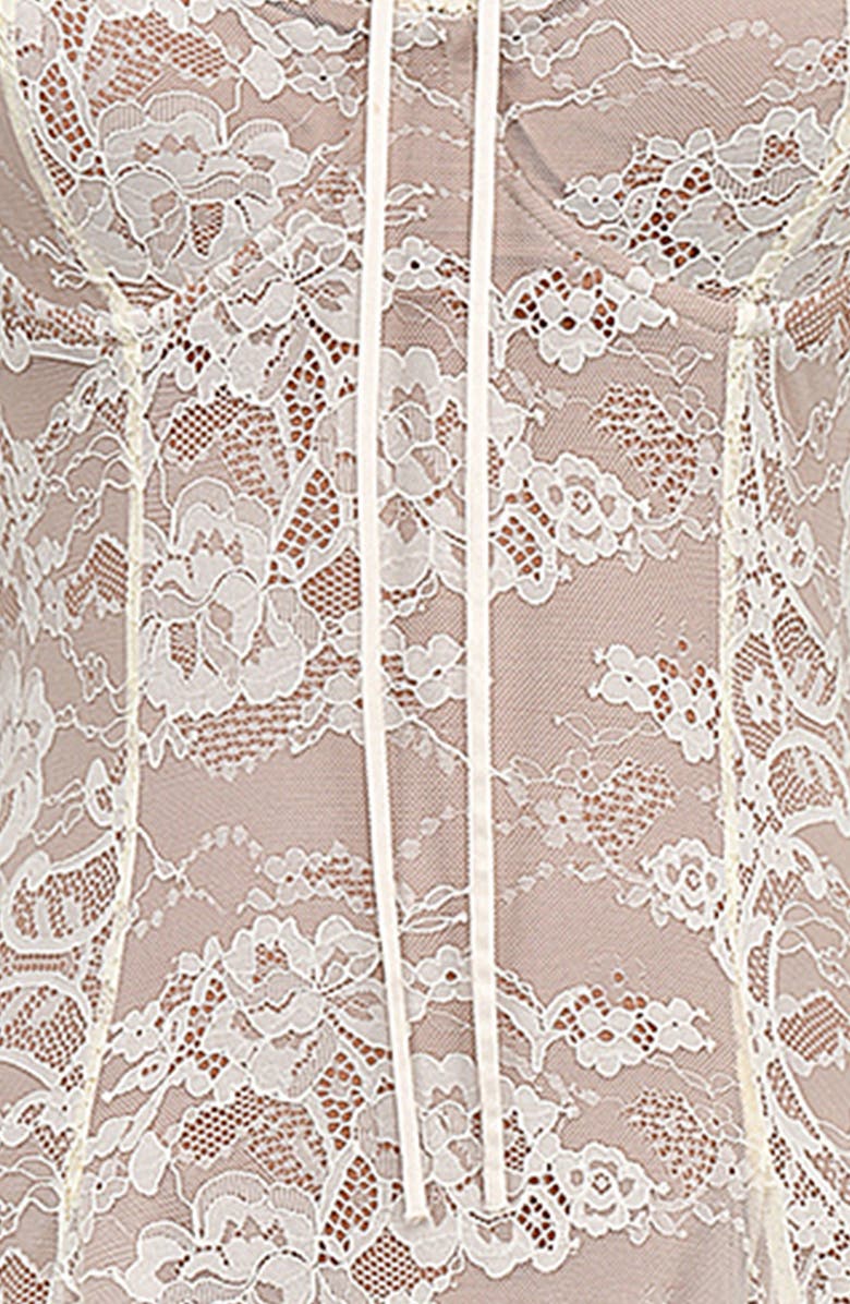 HOUSE OF CB Alice Underwire Lace Minidress & Bolero, Alternate, color, Vintage Cream