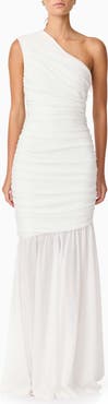 Elliatt Vinna Ruched One-Shoulder Gown