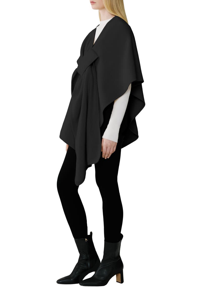 Claudelle Knit Wrap, Alternate, color, BLACK