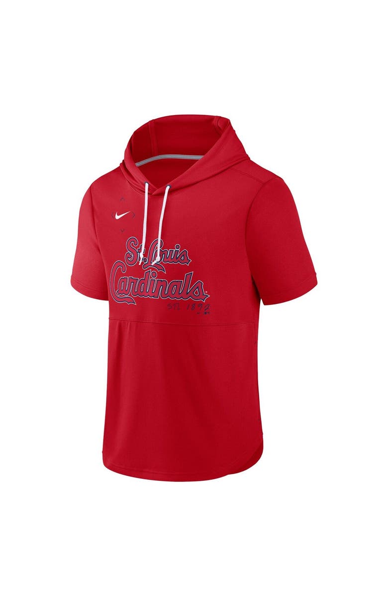 Nike Men's Nike Red St. Louis Cardinals Springer Short Sleeve Team Pullover Hoodie, Alternate, color, Red
