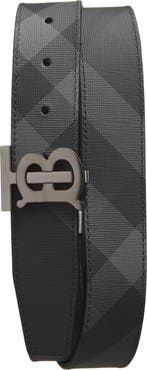 Burberry TB Plaque Check Reversible Belt