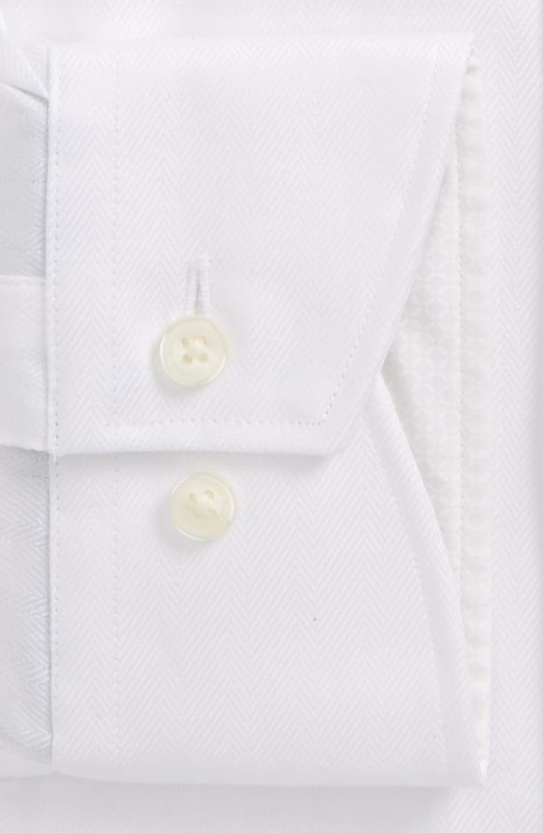 Ted Baker London Endurance Trim Fit Herringbone Dress Shirt, Alternate, color, White