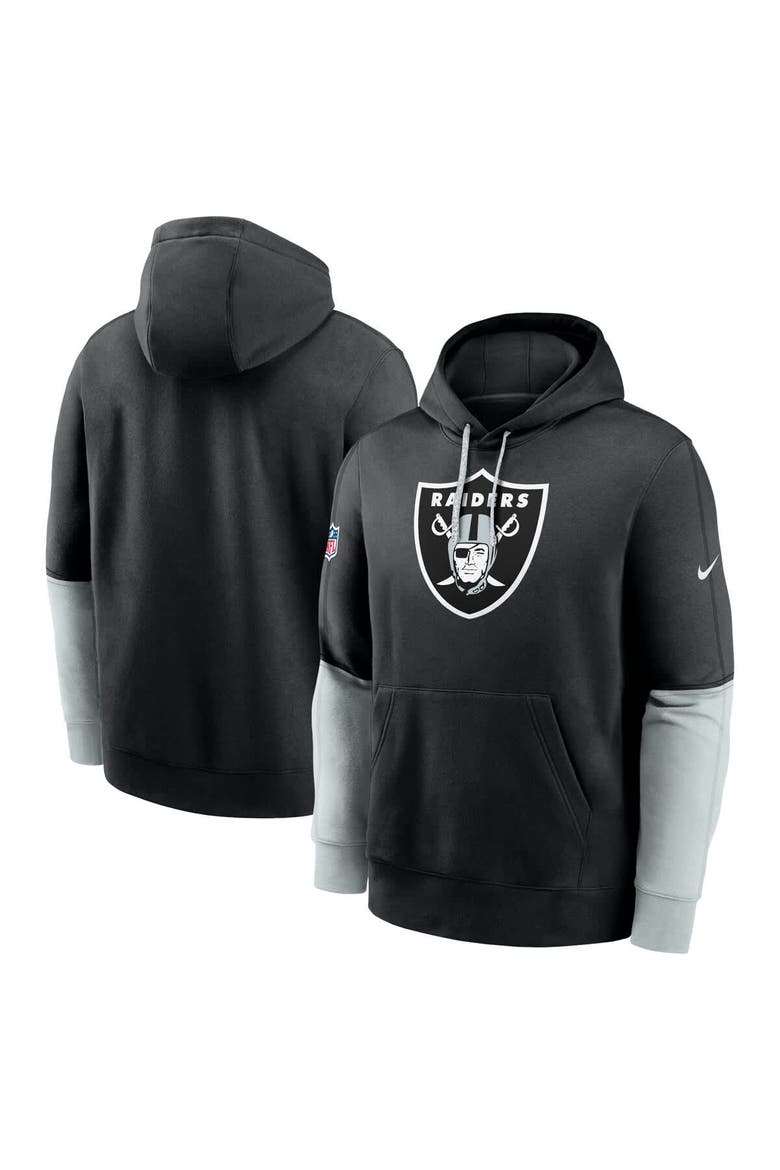 Men's Nike Black Las Vegas Raiders 2024 Sideline Club Pullover Hoodie, Main, color, Black