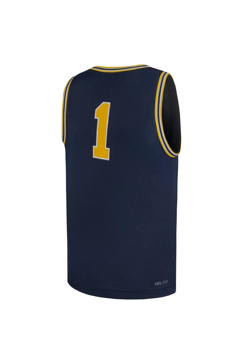Youth Jordan Brand #1 Navy Michigan Wolverines Replica Basketball Jersey, Alternate, color, Navy