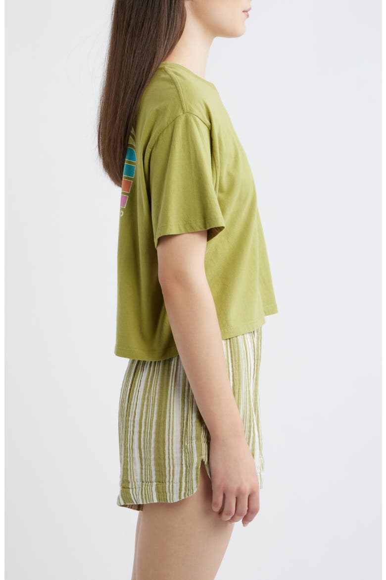 Surf Side Crop Graphic T-Shirt, Alternate, color, GREEN OLIVE