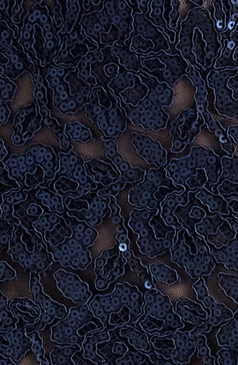 Tadashi Shoji Sequin Corded Lace Long Sleeve Sheath Dress, Alternate, color, 