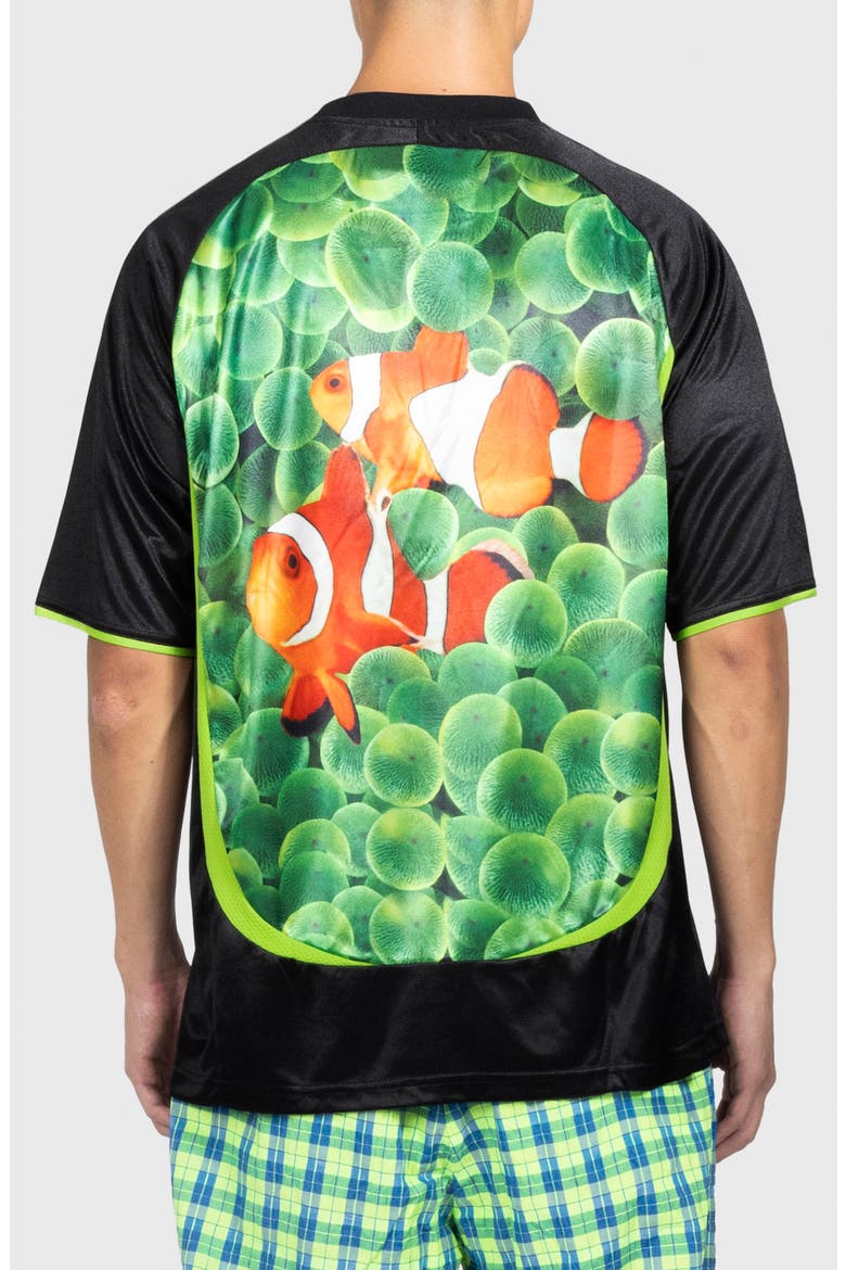 x Boiler Room Aqua Cotton Soccer Jersey, Alternate, color, BLACK