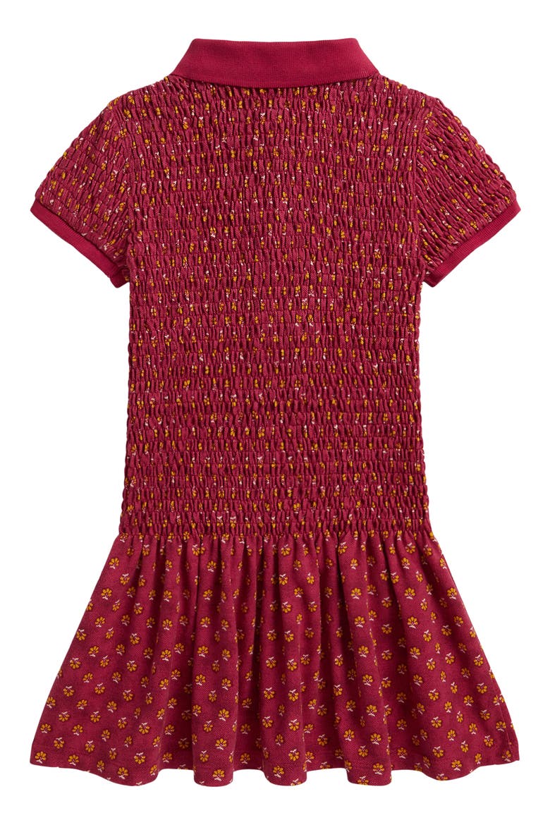 Kids' Smocked Piqué Polo Dress, Alternate, color, MULTI