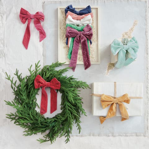 Velvet Cotton Bow with Iron Clip