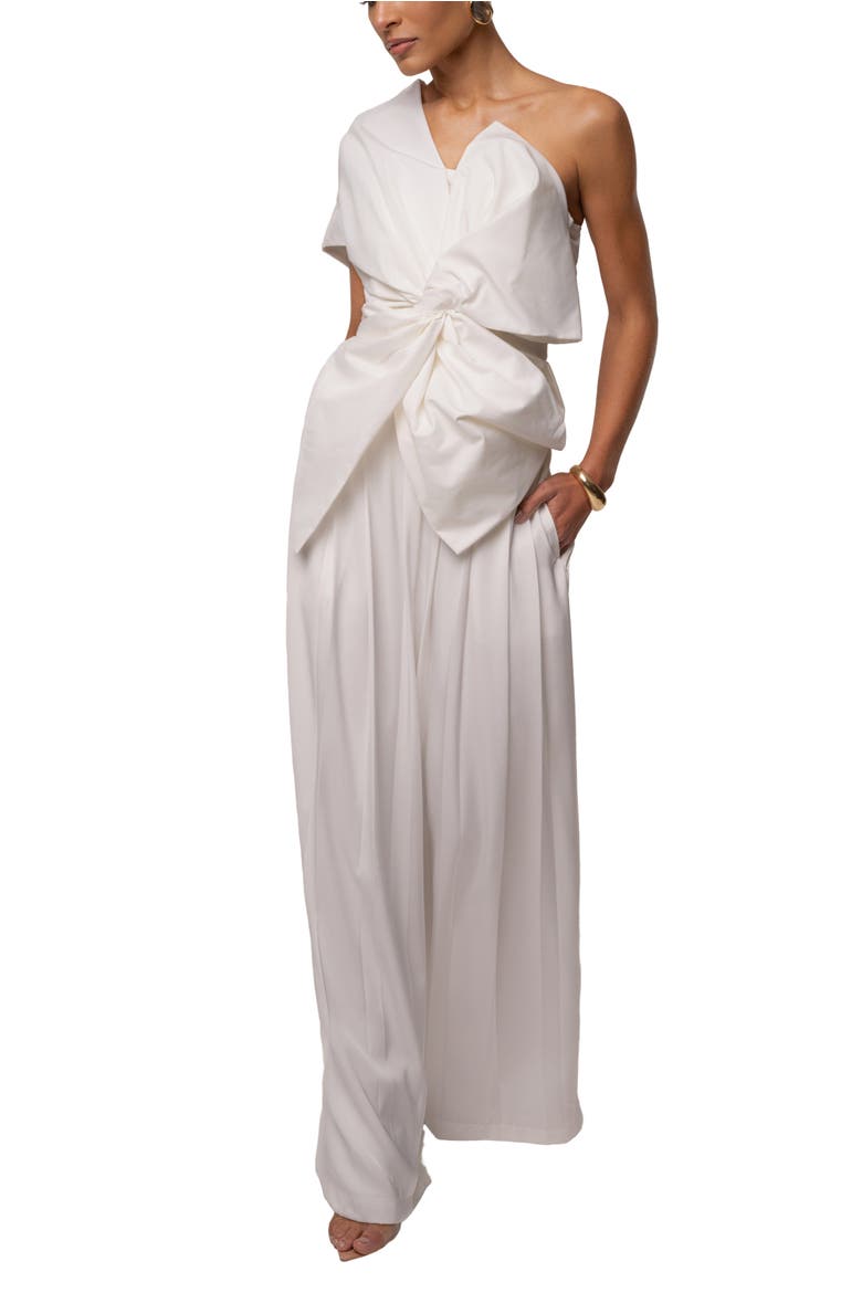Clara Wide Leg Pleated Trousers, Alternate, color, Ivory