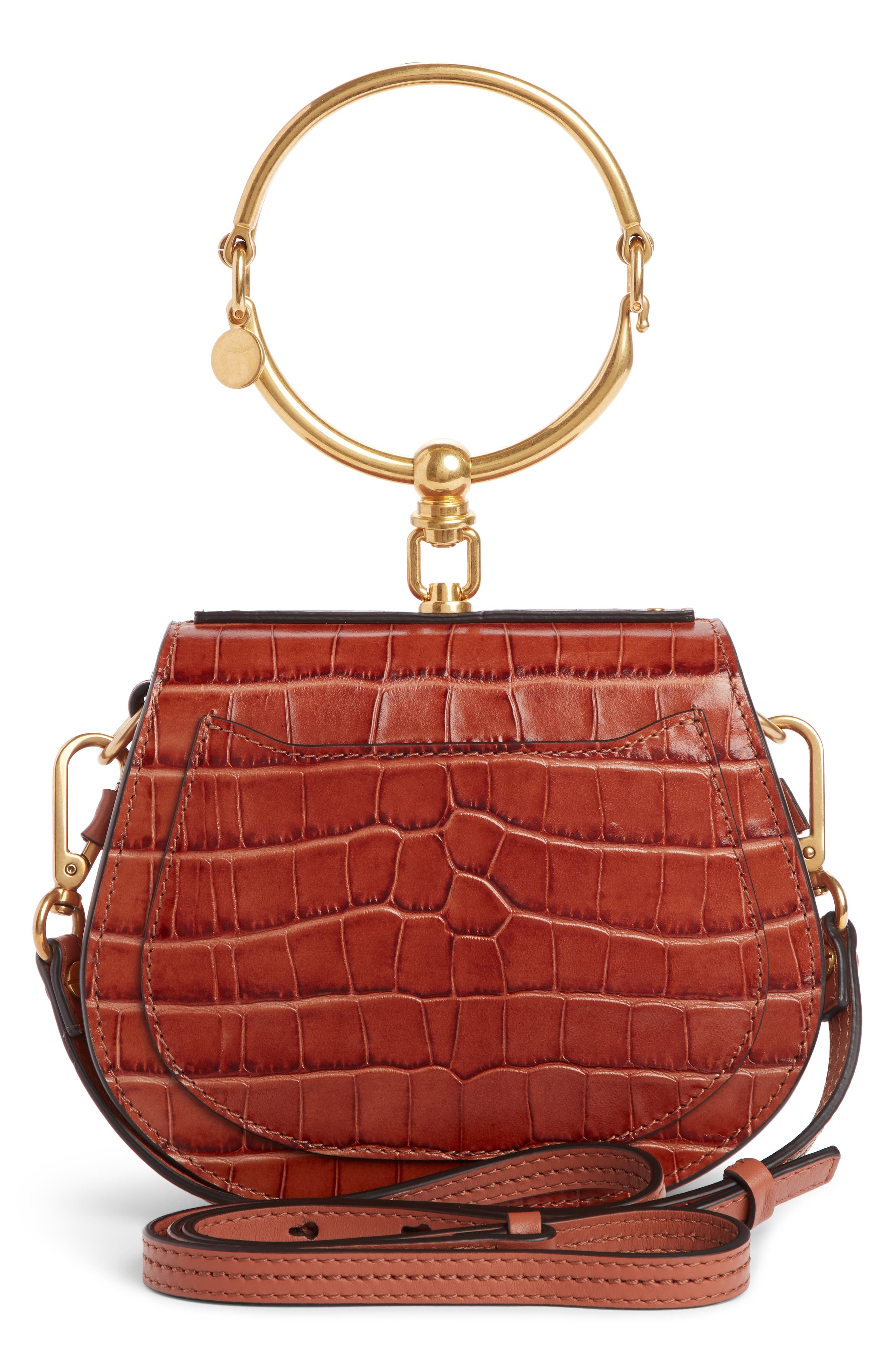 Chloé Nile Bracelet Croc Embossed Leather Crossbody Bag, Alternate, color, 