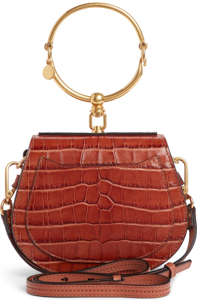 Chloé Nile Bracelet Croc Embossed Leather Crossbody Bag, Alternate, color,