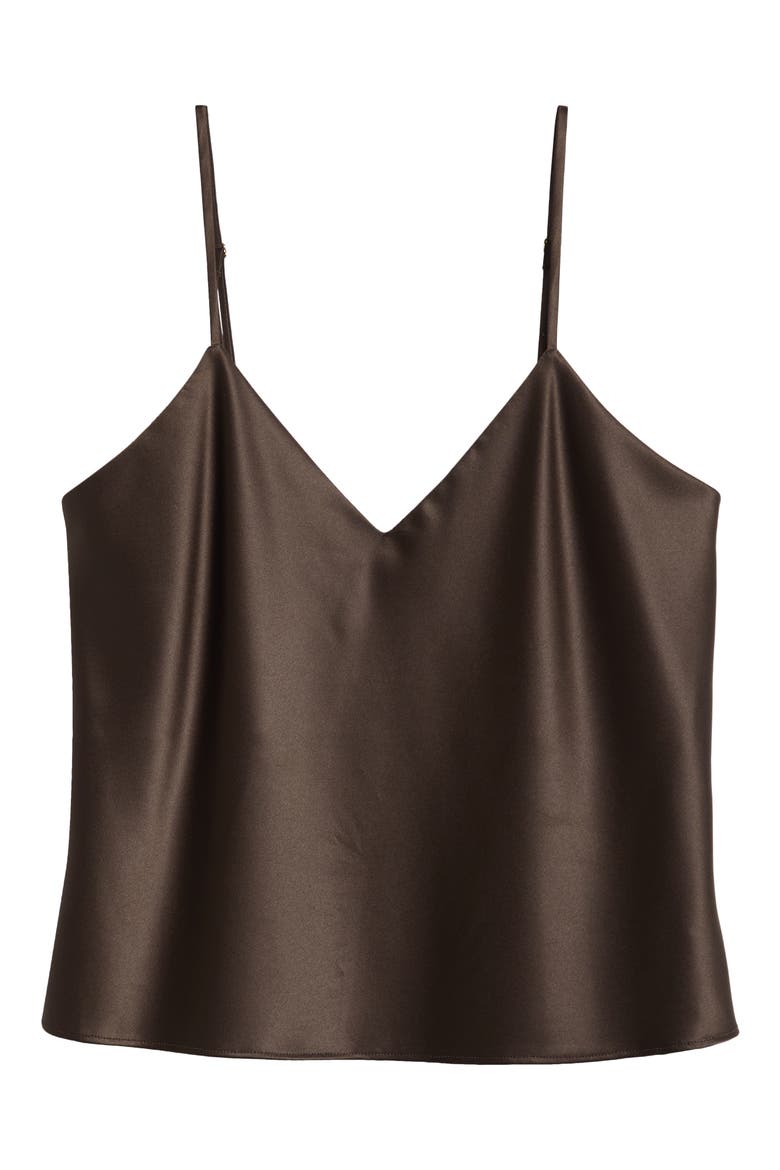 Glamour Satin Camisole, Alternate, color, ESPRESSO