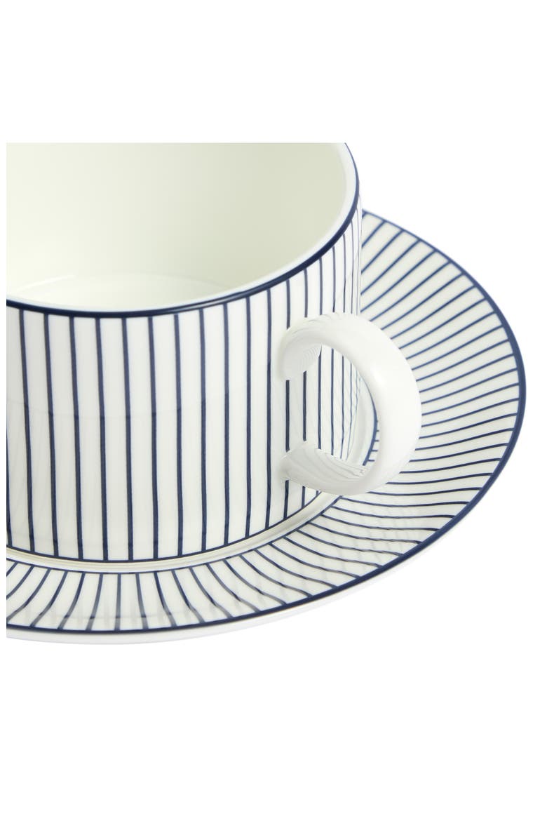 Gio Stripe Bone China Teacup & Saucer Set, Alternate, color, MULTI WHITE