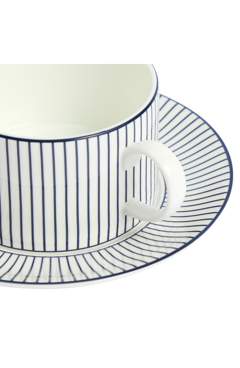 Wedgwood Gio Stripe Bone China Teacup & Saucer Set, Alternate, color, Multi White