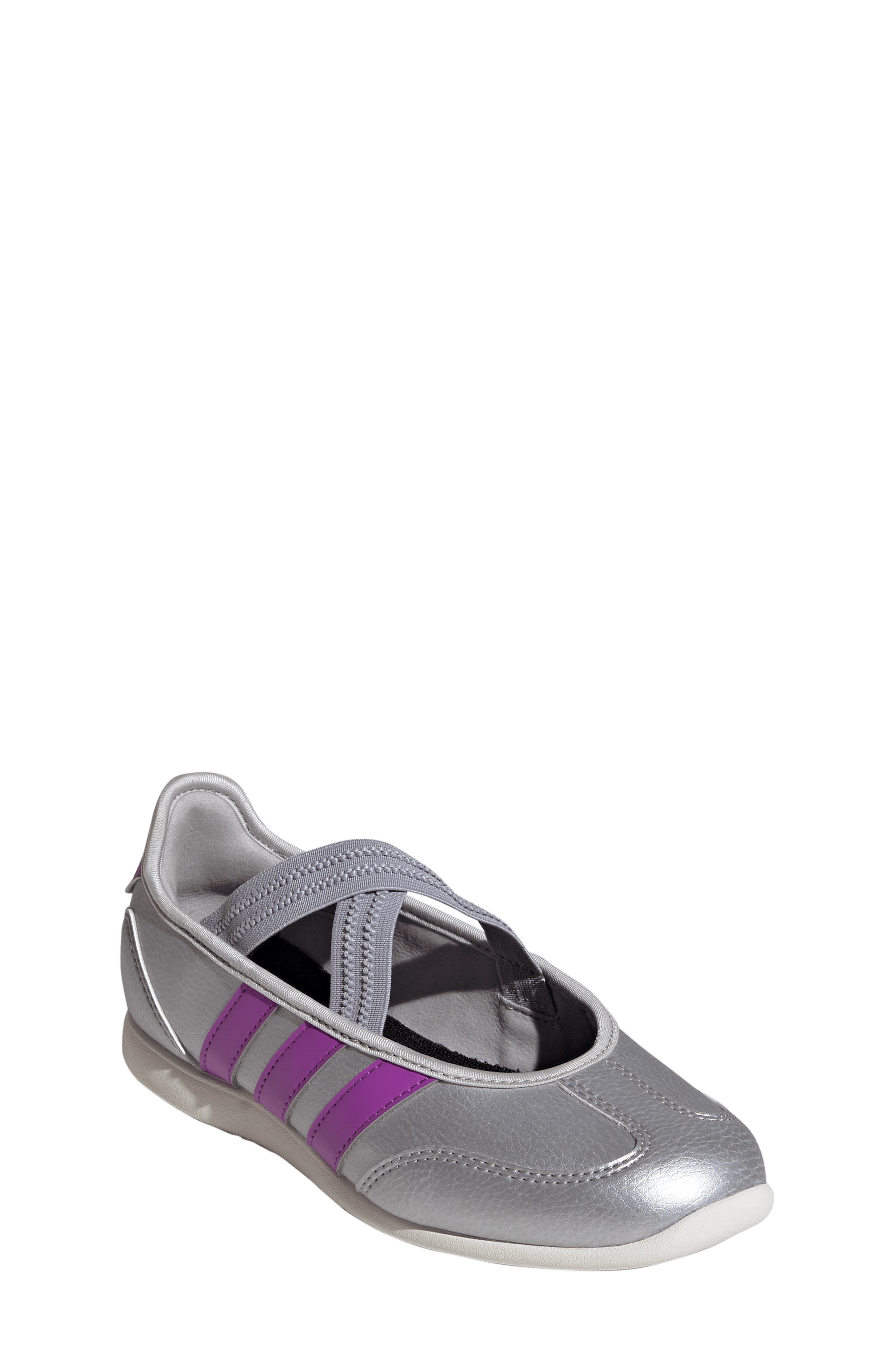adidas Kids' Barreda Mary Jane Flat, Main, color, Silver / Purple / Off White