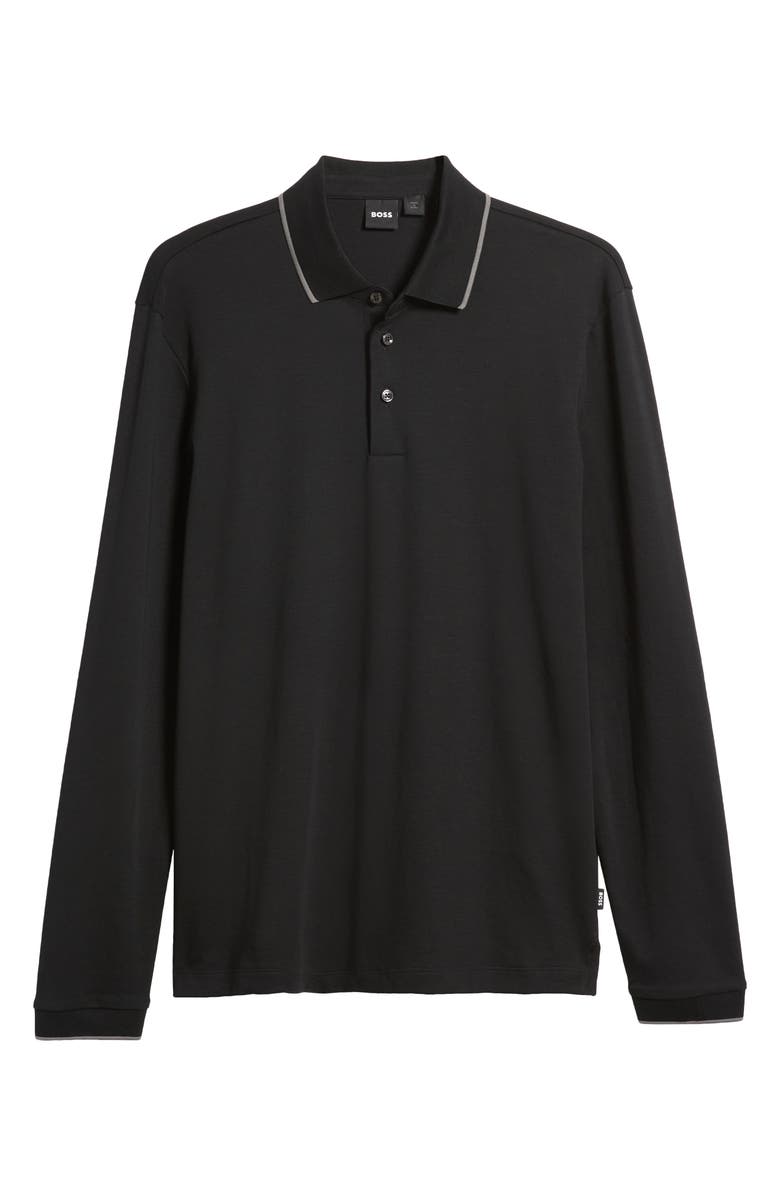 BOSS Pearl Tipped Long Sleeve Polo, Alternate, color, 