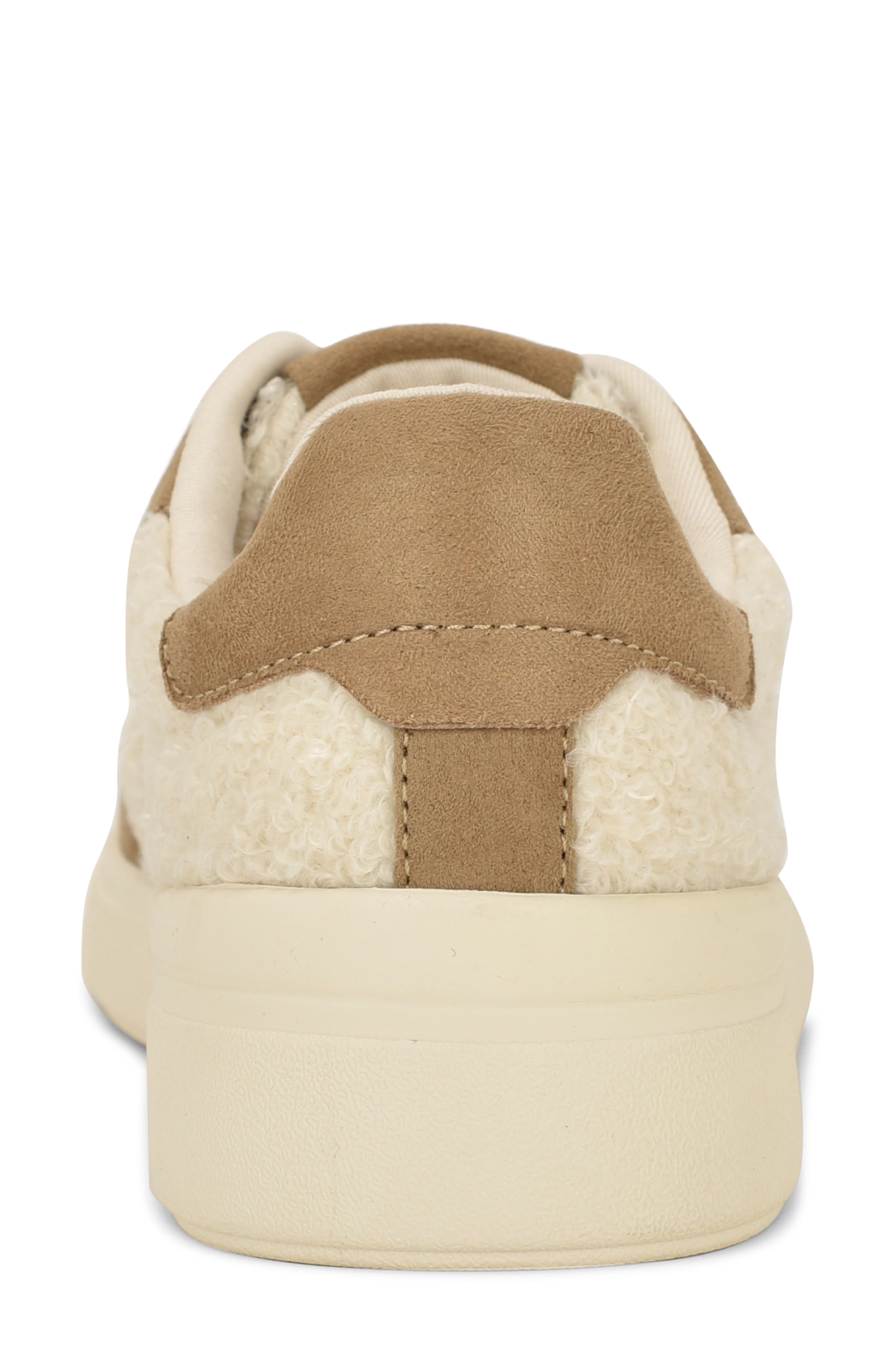 Nine West Linehan Faux Shearling Sneaker, Alternate, color, Medium Natural