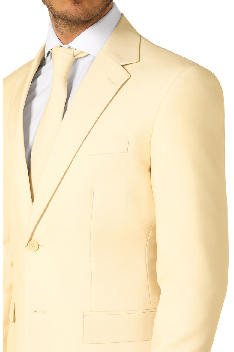 Pastellow Slim Fit Two-Piece Suit & Tie Set, Alternate, color, BEIGE