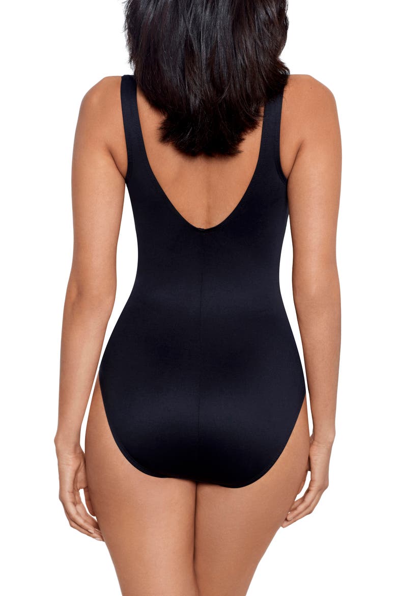Avra Twist Front Underwire One-Piece Swimsuit, Alternate, color, BLACK