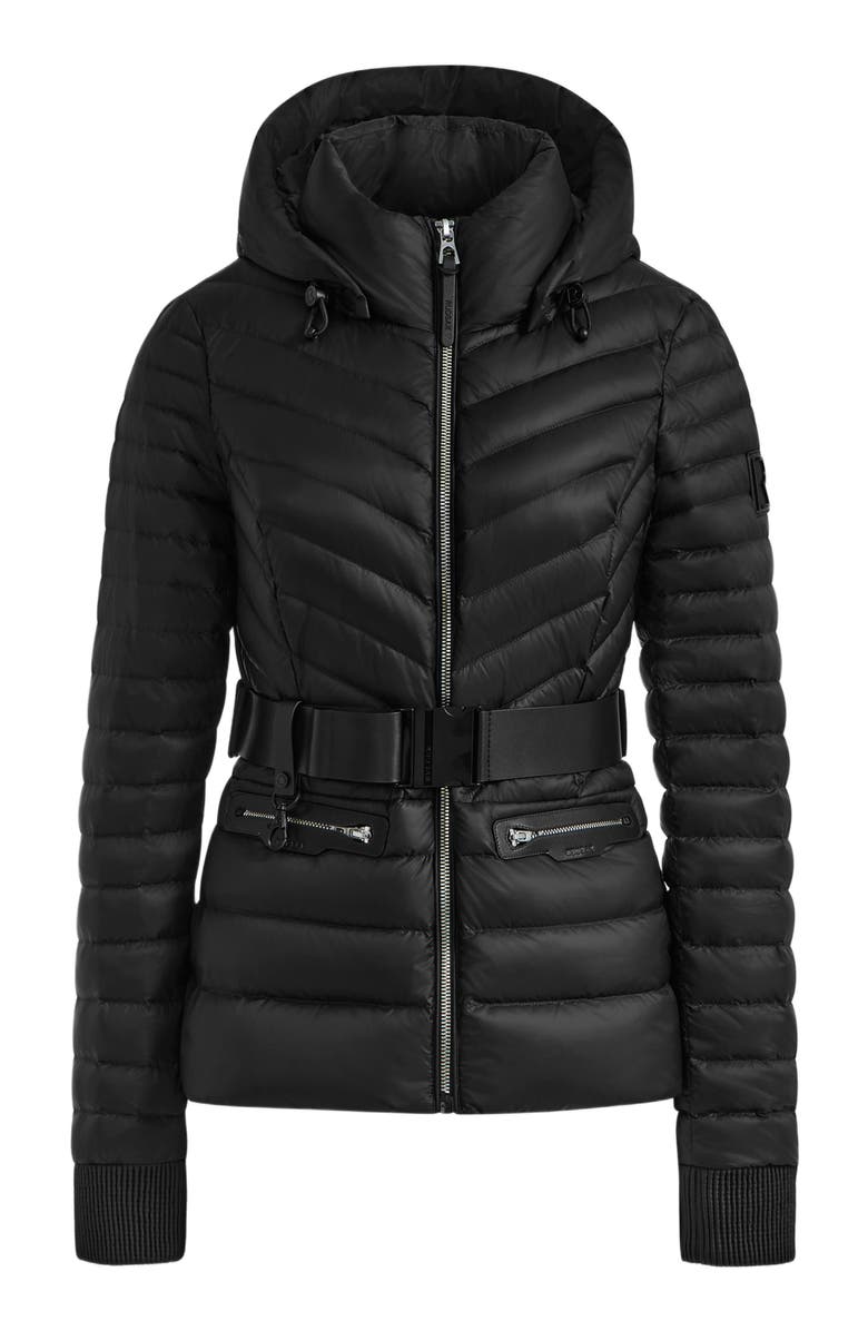 Rudsak SCARLETT WOMEN'S QUILTED LIGHT DOWN JACKET WITH REMOVABLE BELT, Alternate, color, Black