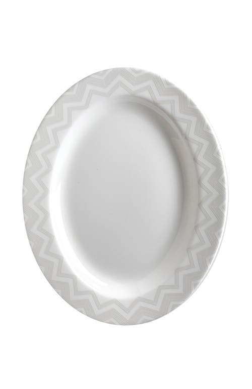Missoni Home Tableware Oval Dish Zig Zag  White Diam. 14"