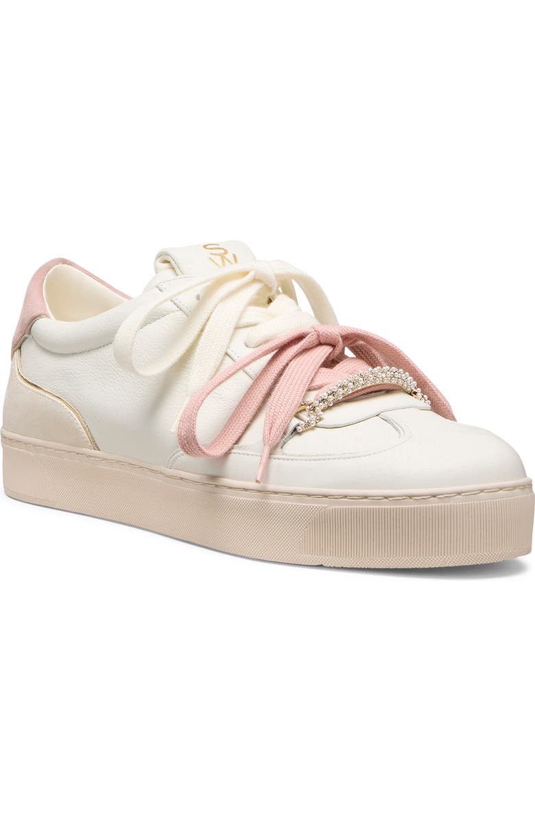 Stuart Weitzman Colton Sneaker, Main, color, Cream/ Linen/ Ballet