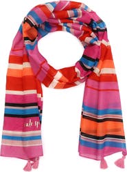 Kate Spade sunny stripe cotton & silk oblong scarf