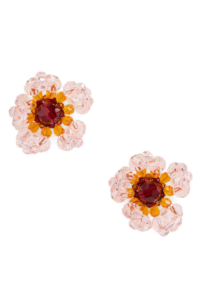 Simone Rocha Crystal Flower Earrings, Main, color, 