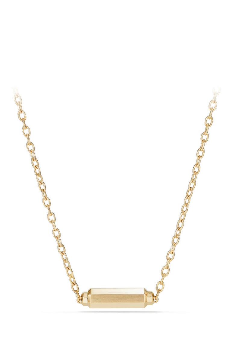 Barrels Single Station Necklace with Diamonds in 18K Gold, Alternate, color, YELLOW GOLD